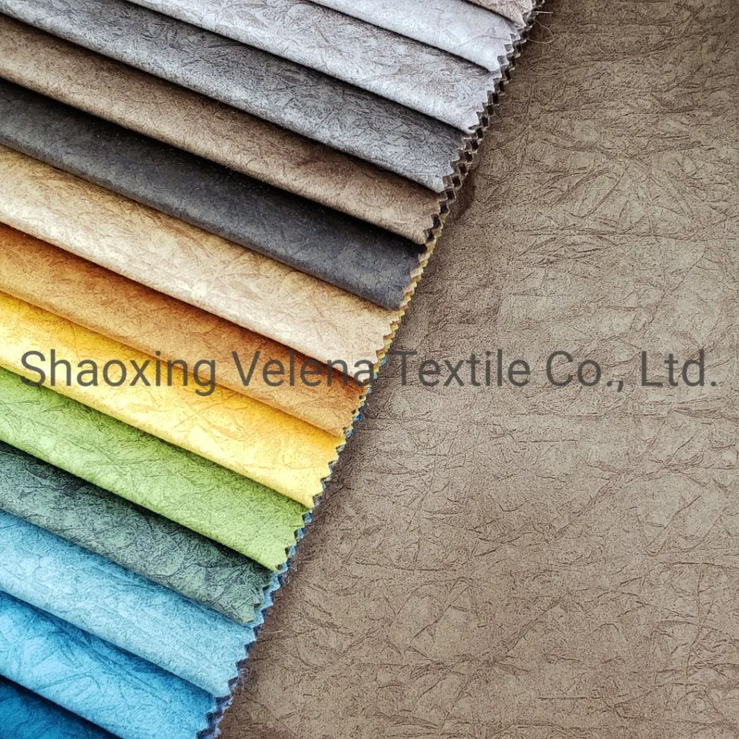 Holland Velvet Dyeing with Printing Home Textile Fabric 100% Polyester Upholstery Furniture Fabric for Sofa and Curtain China Factory