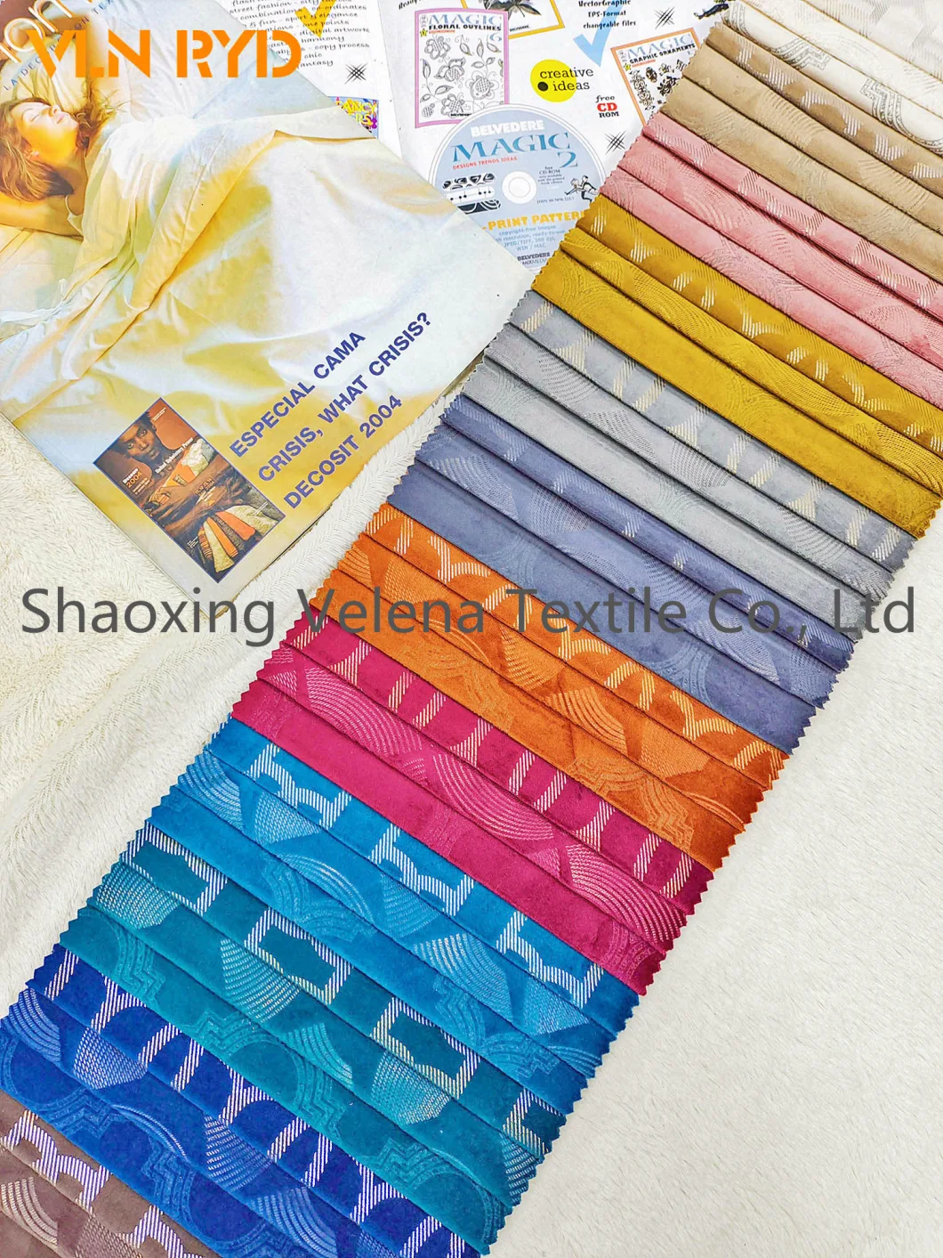 New Home Textile Fabric Holland Velvet Dyeing with Colorful Foil Upholstery Furniture Sofa Curtain Fabric Fashionable Style China Factory