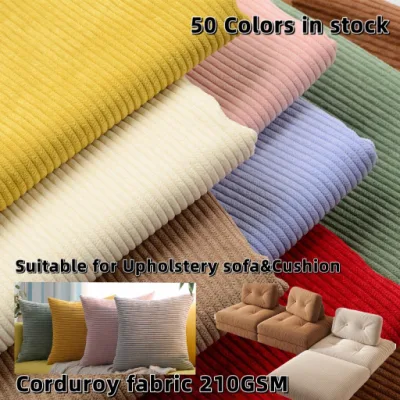 (Oltre 50 colori in stock) Tessuto di velluto a coste di poliestere impermeabile Tessuto di velluto a coste da tappezzeria da 210 g/m² per tessili per la casa/cuscini/divani/tende