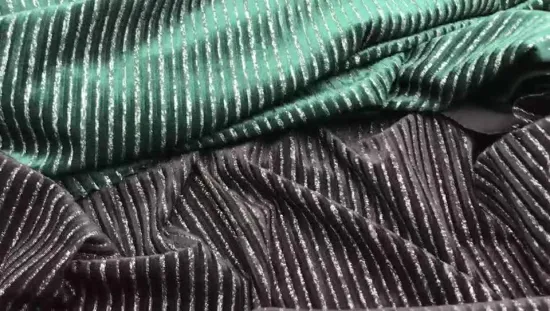 Yigao Textile Poliestere Spandex Cordoncino a strisce argento metallizzato